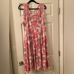 LuLaRoe Floral Maxi Dress - Pink and Teal